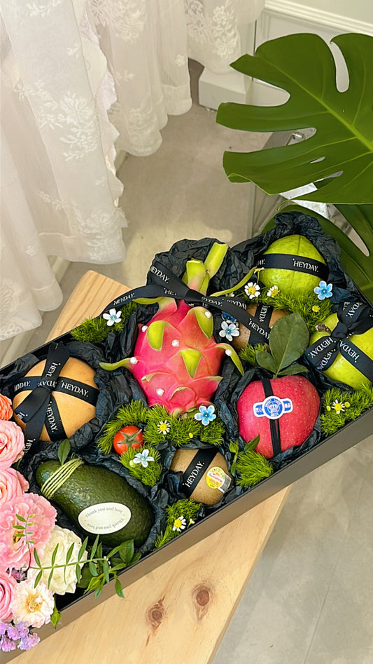 Fresh fruit & flower basket #5