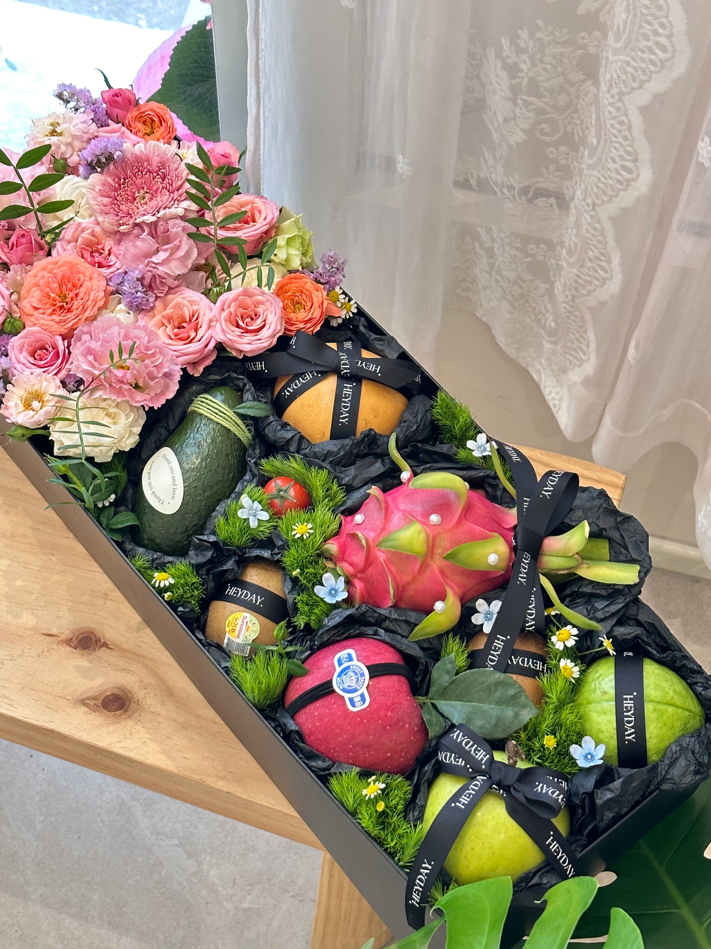 Fresh fruit & flower basket #5