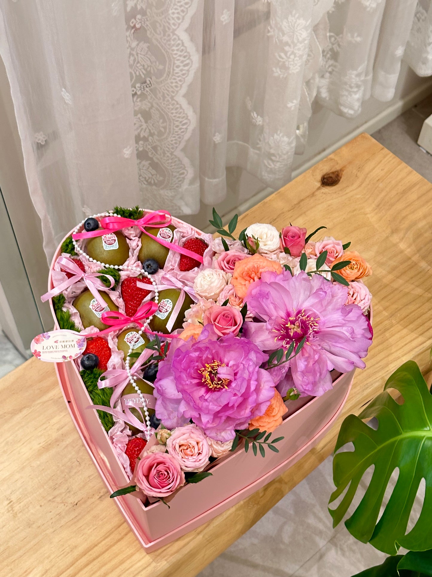 Fresh fruit & flower basket #6