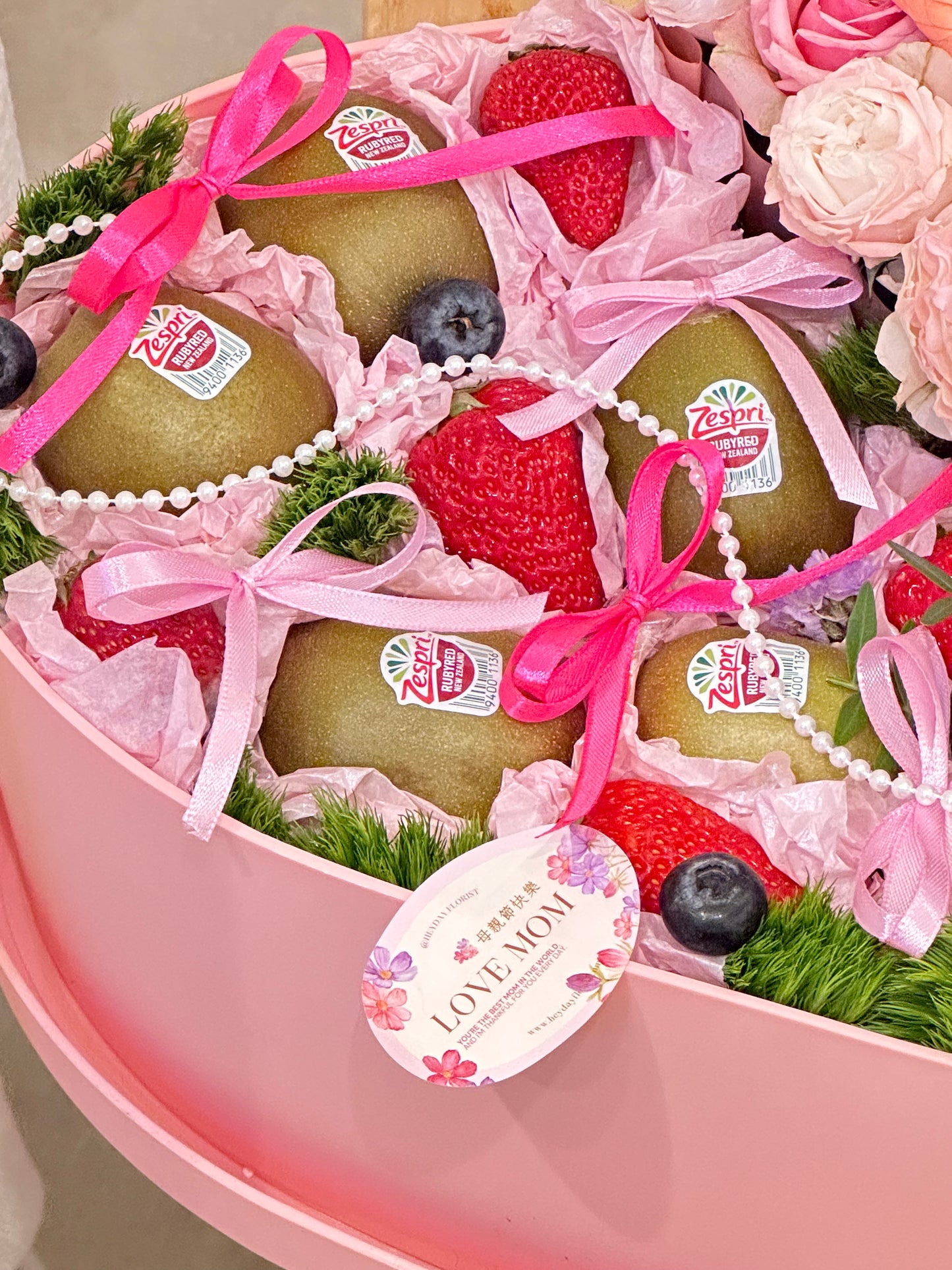 Fresh fruit & flower basket #6