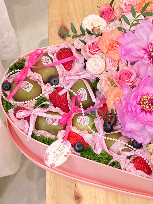 Fresh fruit & flower basket #6