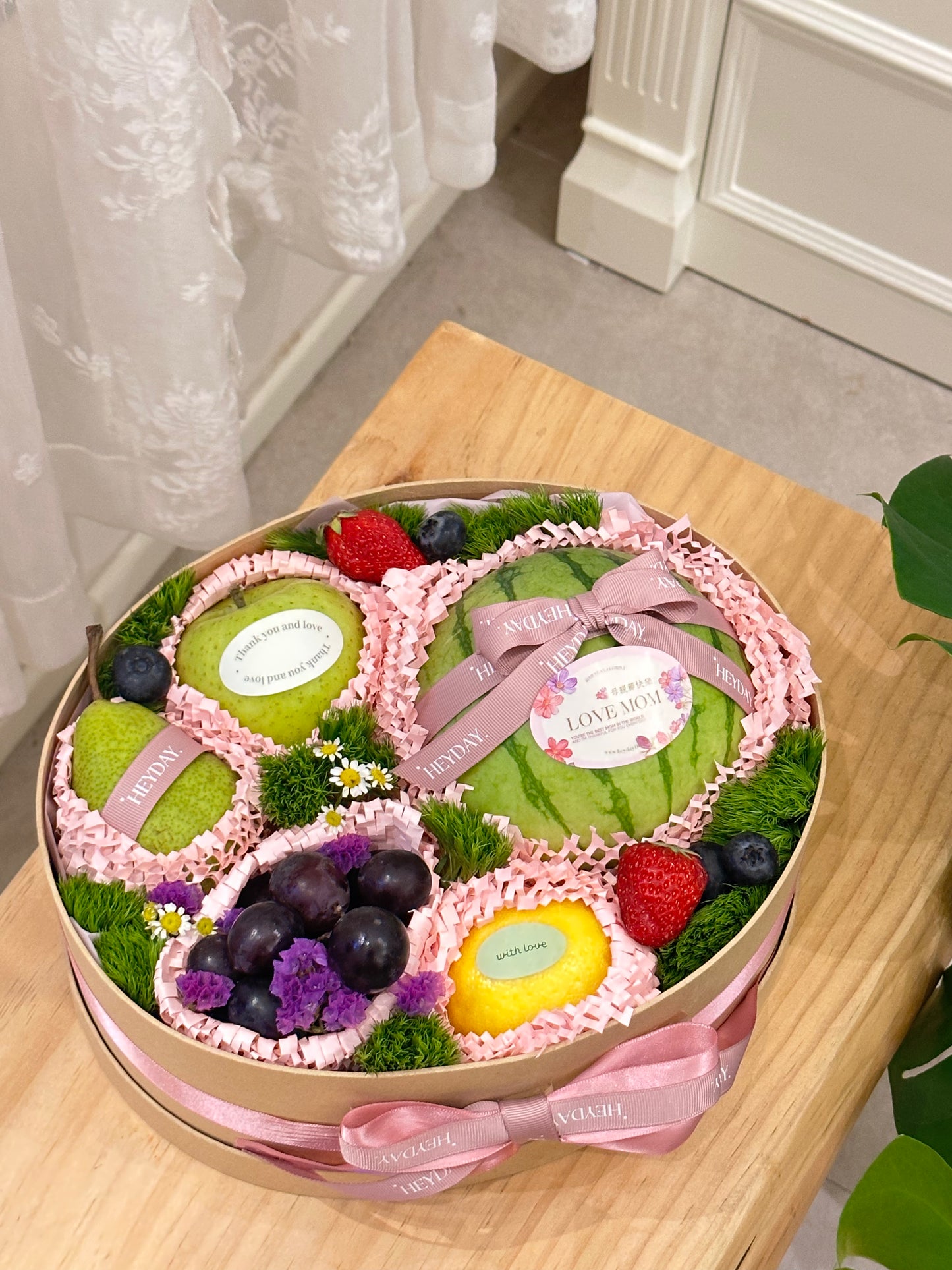 Fresh fruit & flower basket #4