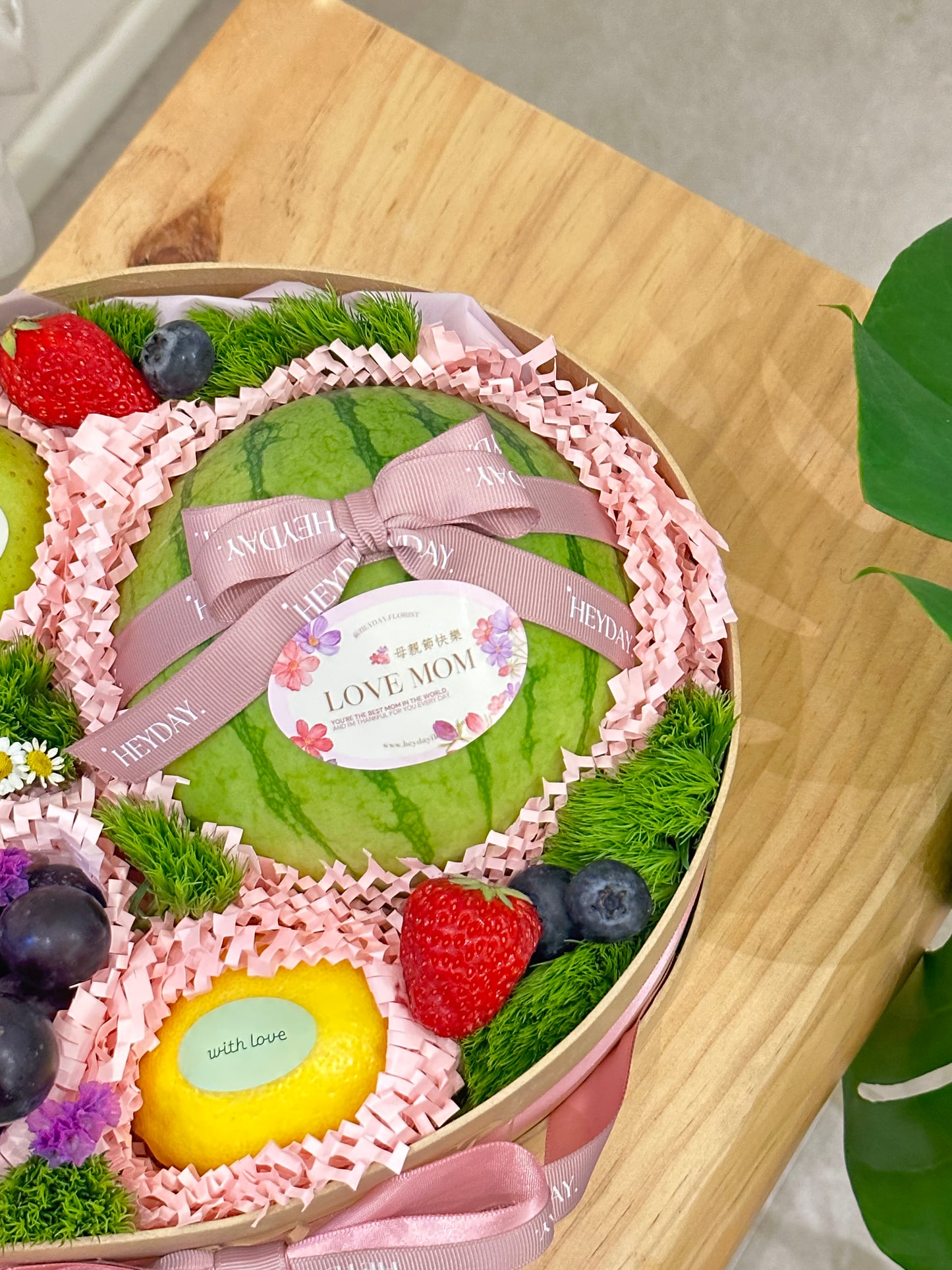 Fresh fruit & flower basket #4