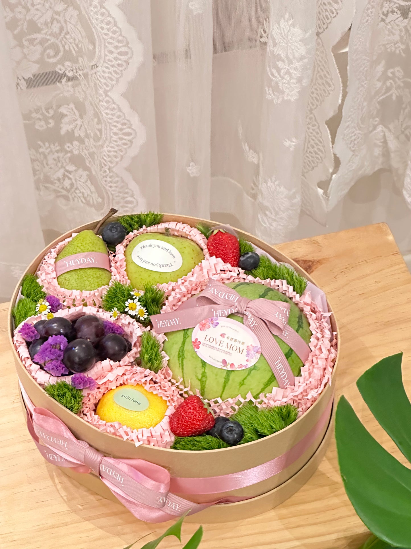 Fresh fruit & flower basket #4