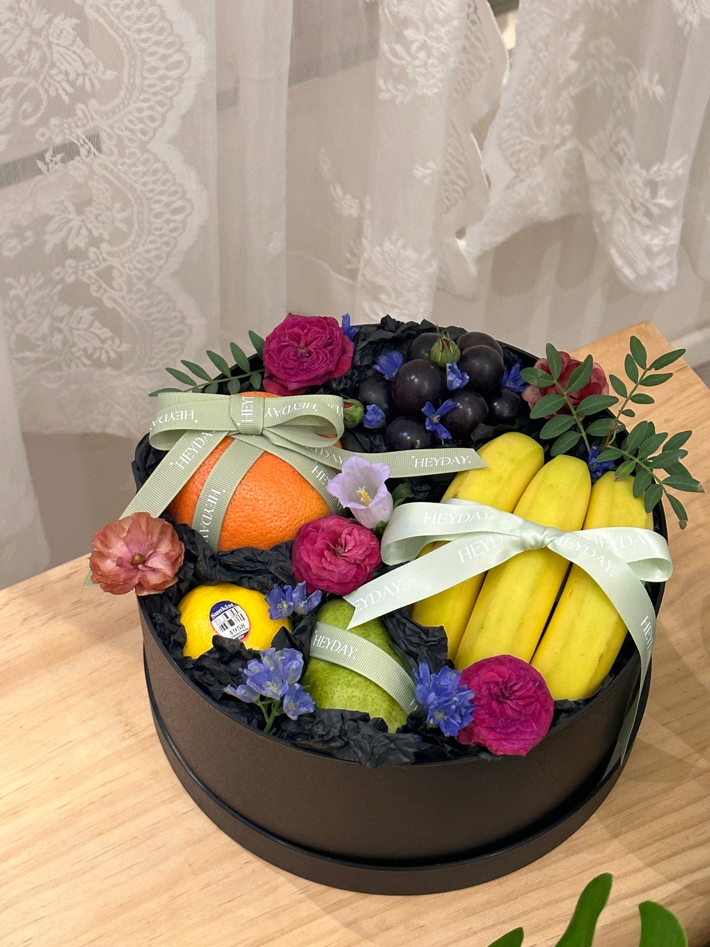 Fresh fruit & flower basket #2